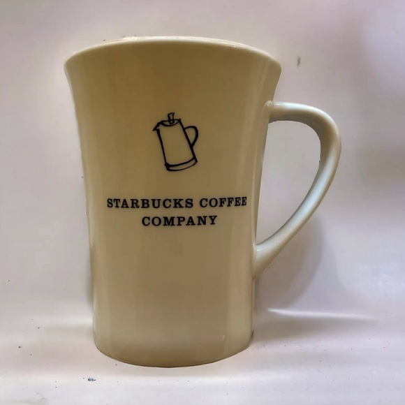 Starbucks Coffee Company Mug 2006 14 Oz Porcelain Percolator Mug White Yellow - Picture 1 of 3
